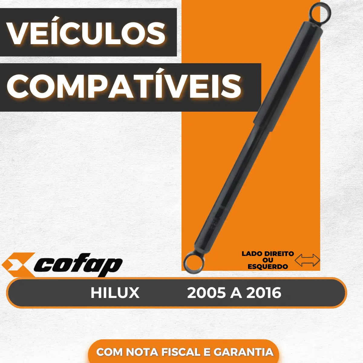 Amortecedor Traseiro Cofap Turbogás Toyota Hilux Picape