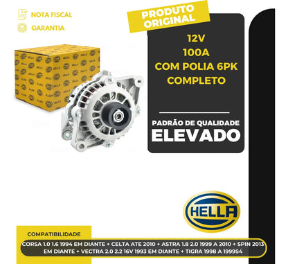 Alternador Corsa Celta Astra Vectra Spin Tigra 12v100a 6pk