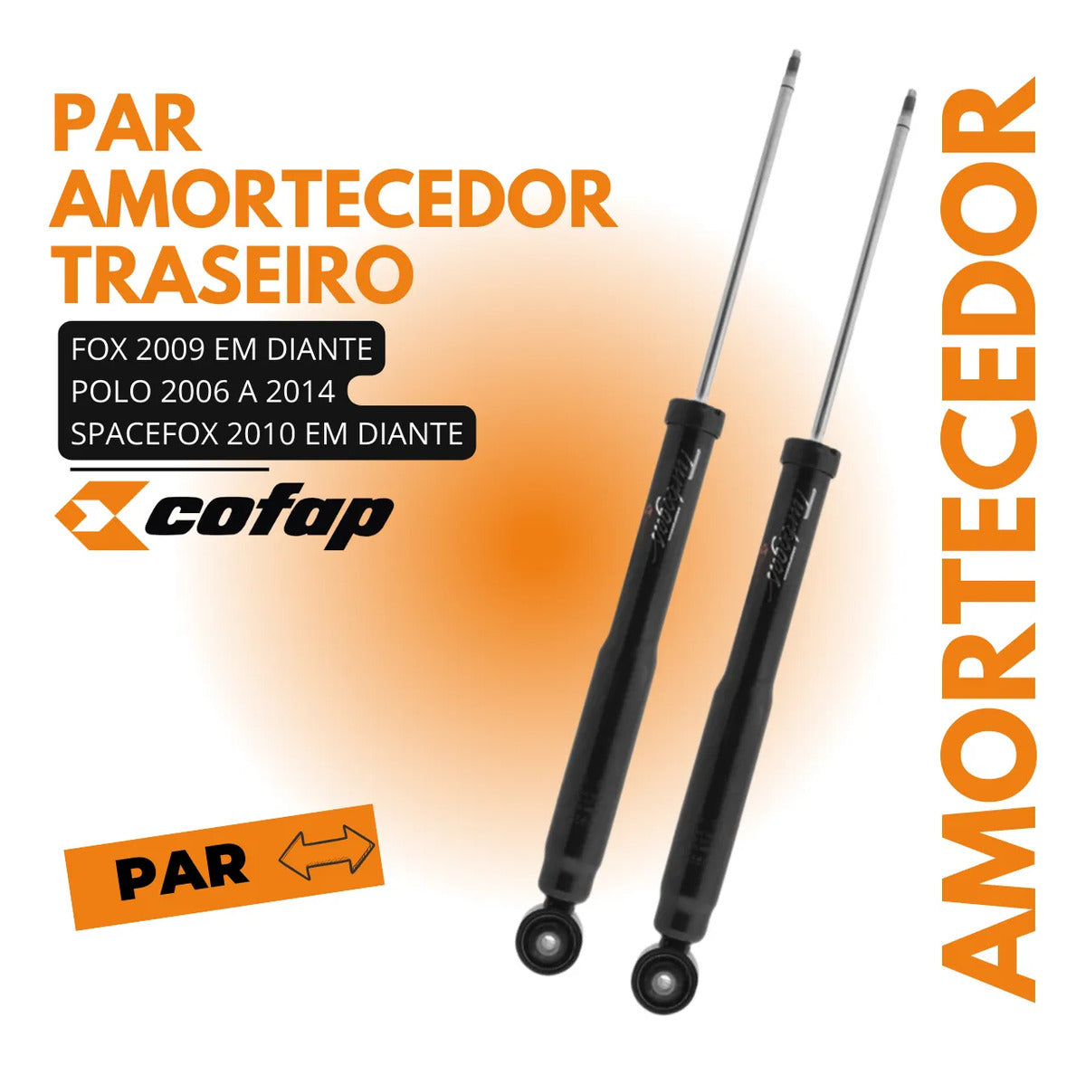 Par Amortecedor Traseiro Original Cofap Fox 2009 Em Diante