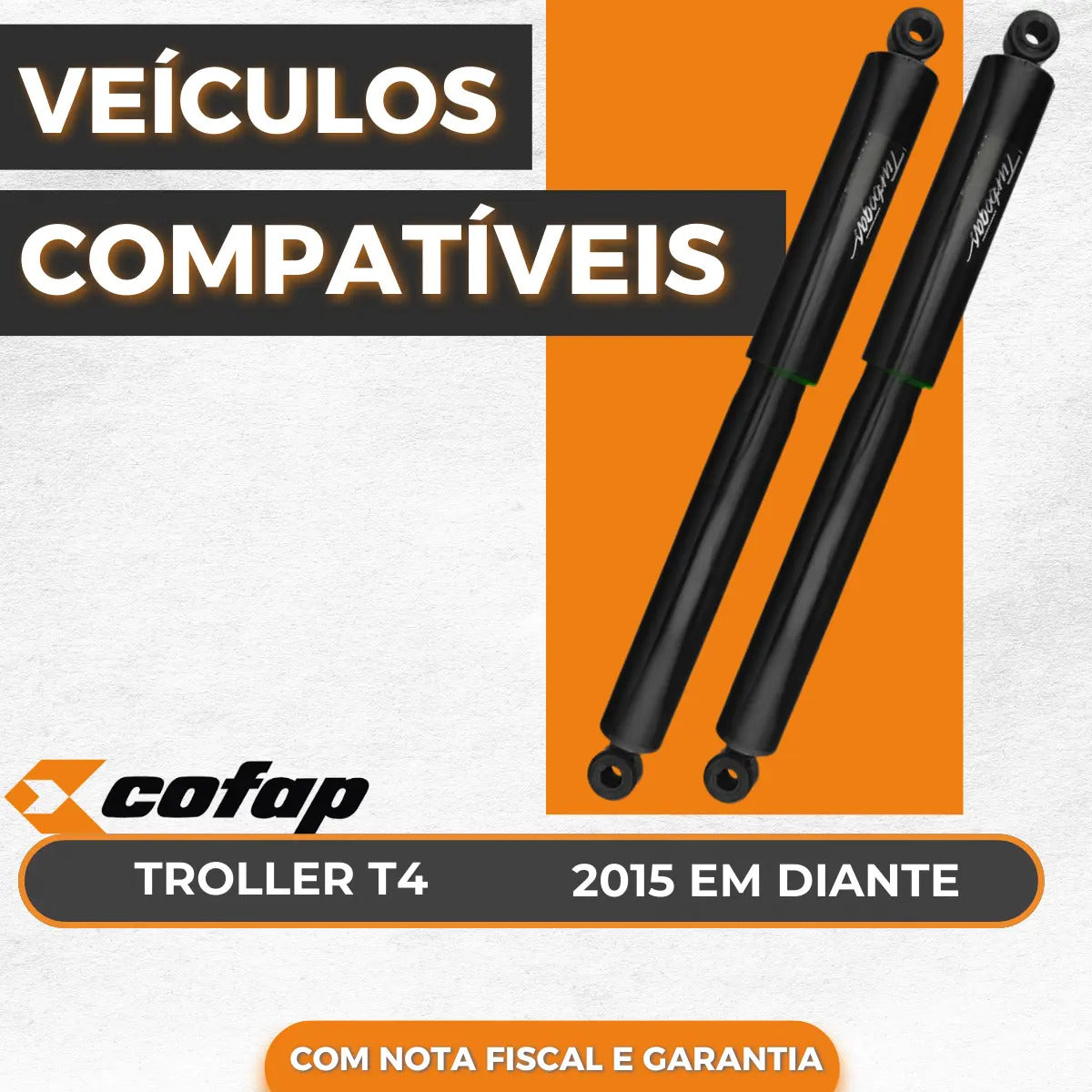 Par Amortecedor Traseiro Troller T4 3.2 20v 2016 2017 Cofap