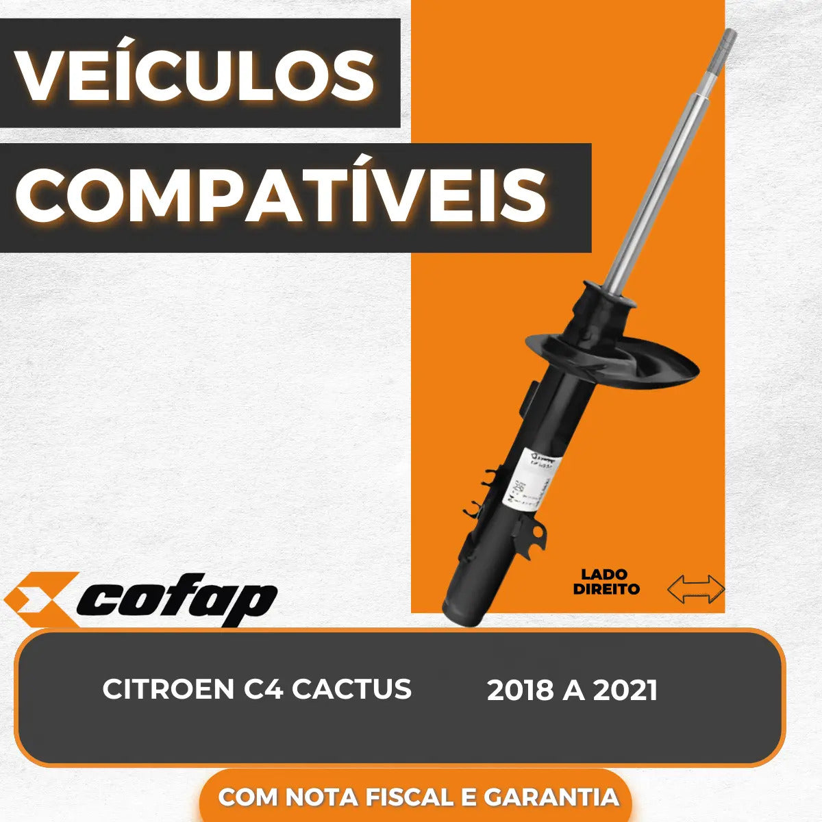 Amortecedor Dianteiro Direito Cofap C4 Cactus 2018 Até 2024