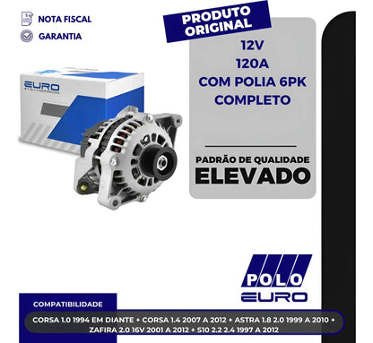 Alternador Euro 70004n120a Carro/caminhonete C/ Ar 12v 120a