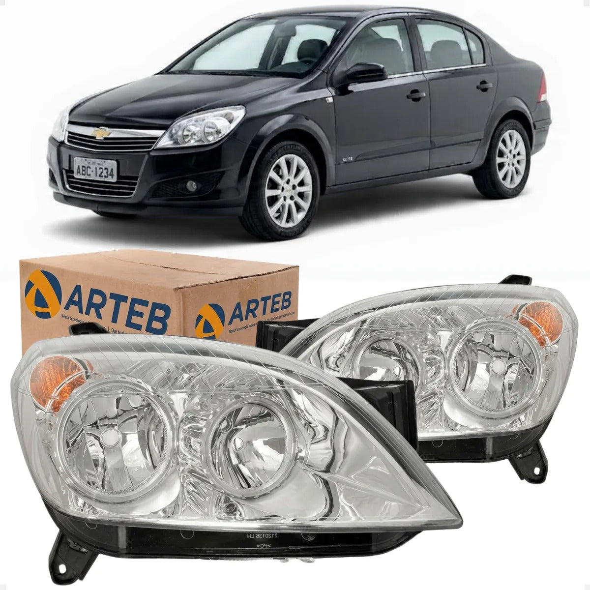 Farol Gm Vectra Sedan 2006 A 2008 Regulagem Manual Arteb