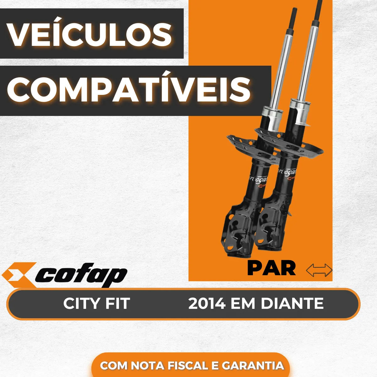 Par Amortecedor Dianteiro City Fit 2014 A 2022 Cofap