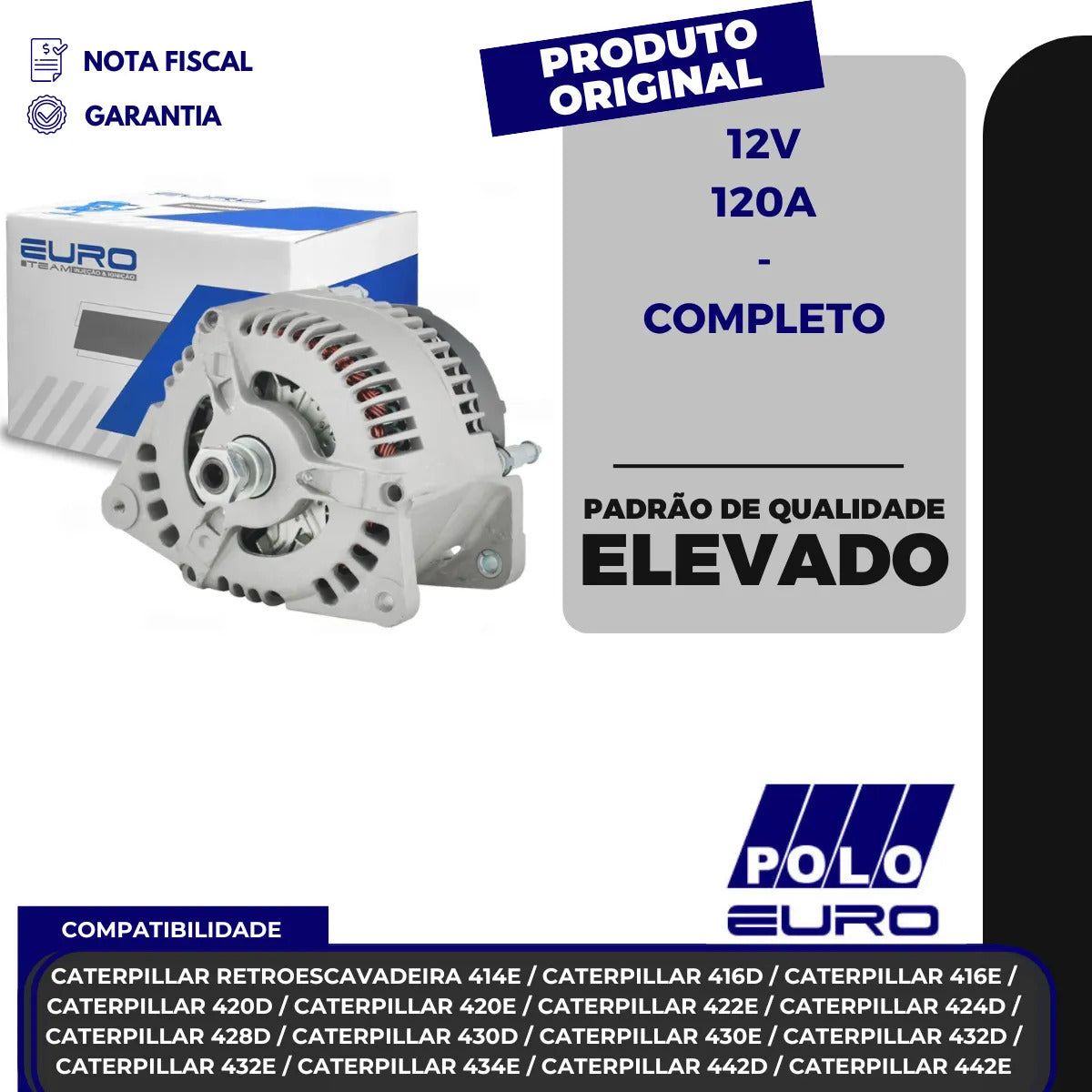 Alternador Caterpillar 414e 416d 420d 430d Retroescavadeira