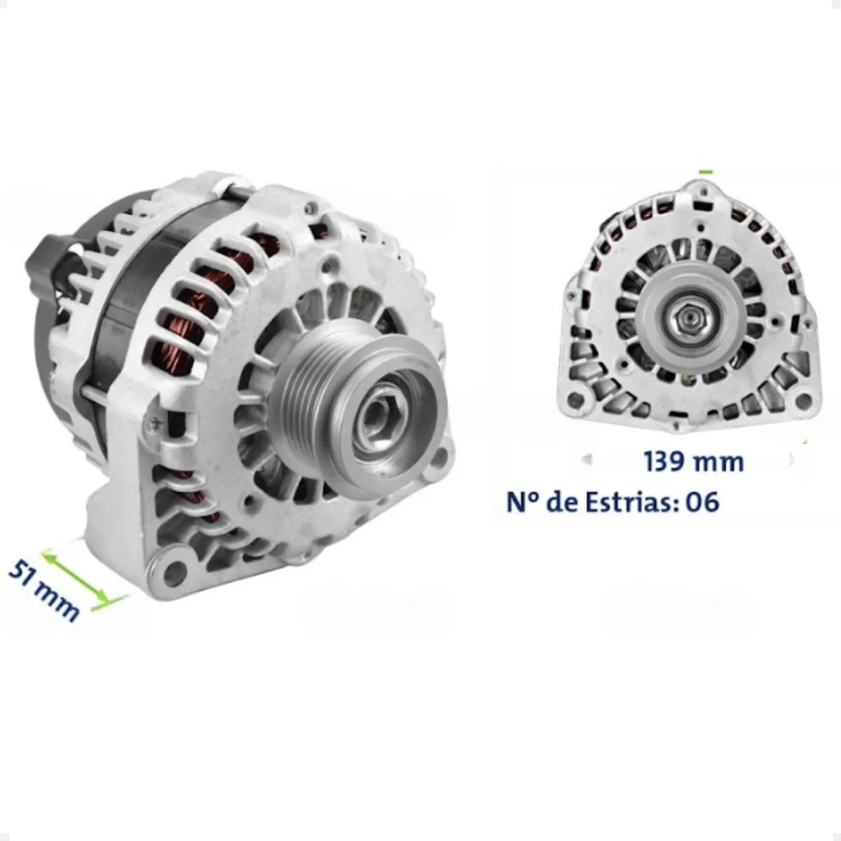 Alternador Euro 70039 12v 140a Blazer/s10 2.8 Diesel 12v 140