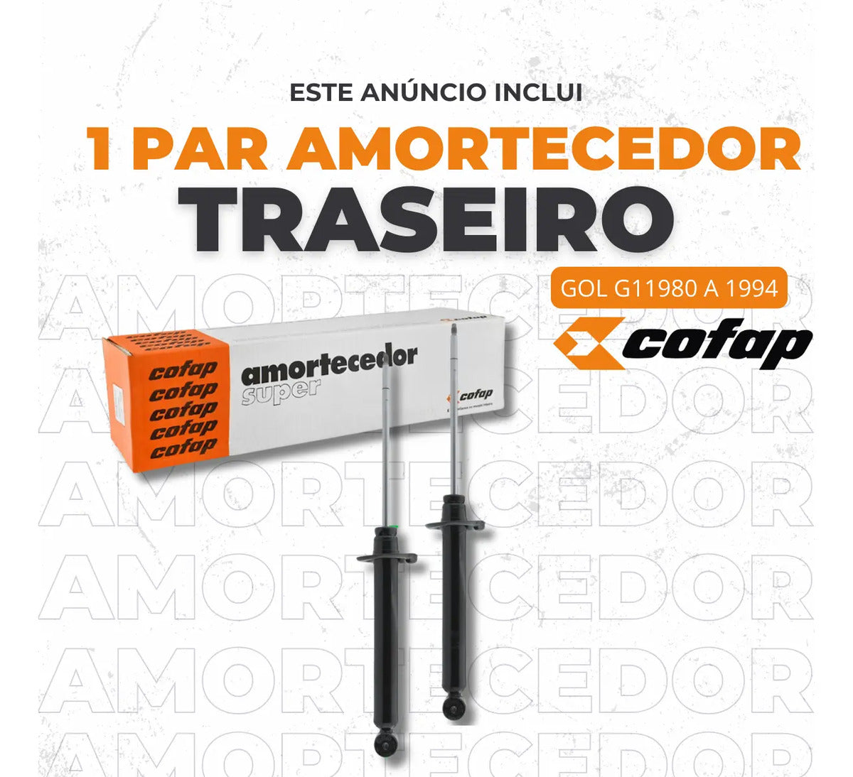 Par Amortecedor Traseiro Cofap Vw Gol Quadrado 1980 Á 1994