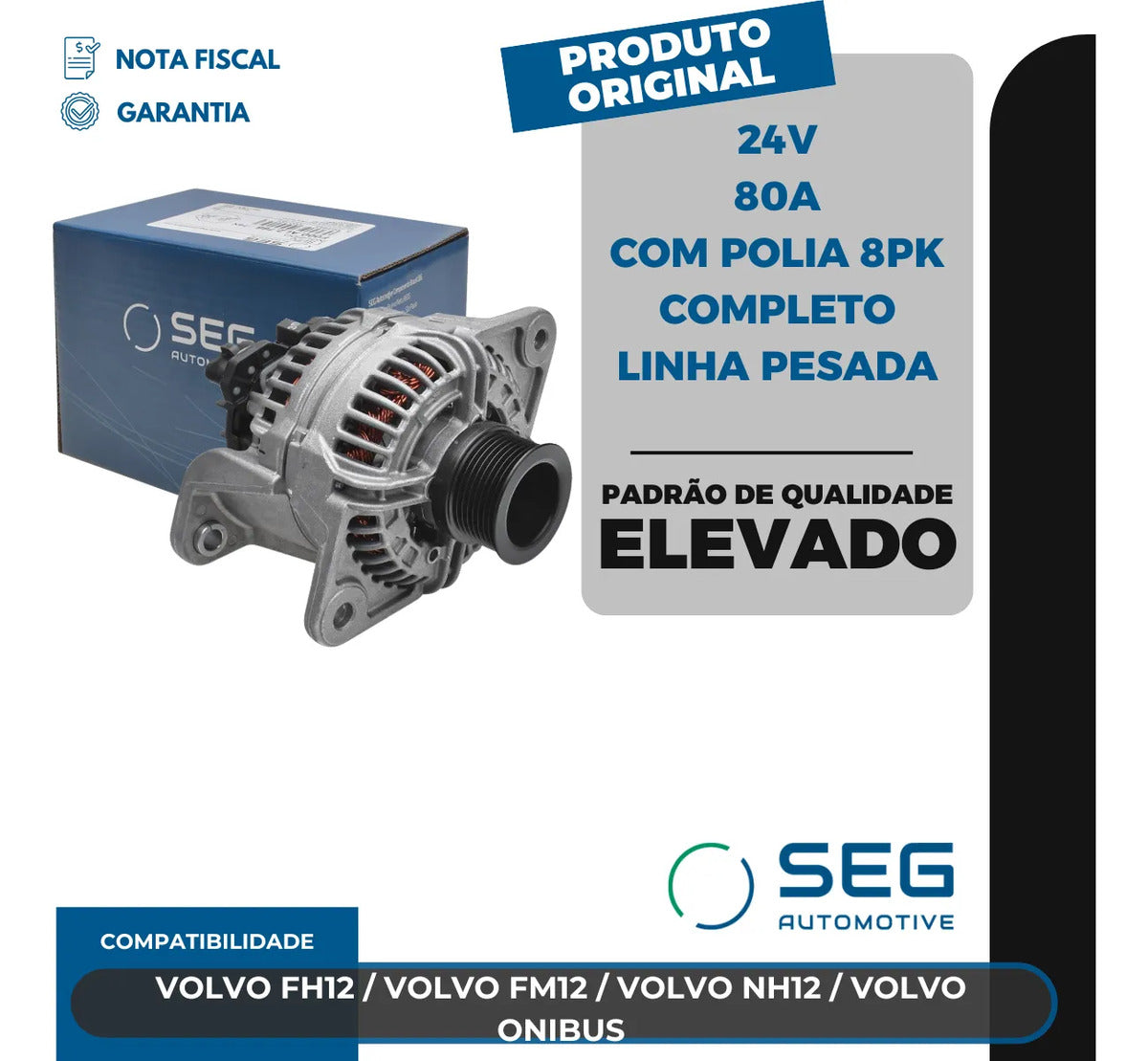 Alternador Volvo Fh12 Fm12 Nh12 24v 80a Bosch