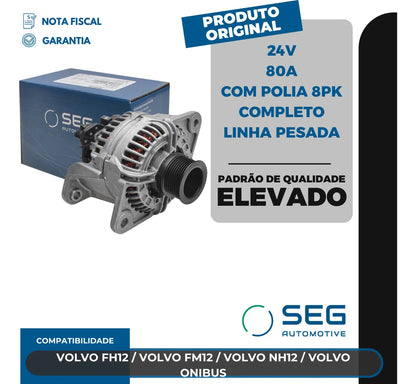 Alternador Volvo Fh12 Fm12 Nh12 24v 80a Bosch