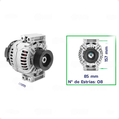 Alternador Scania S5 G P R 2004 Em Diante 12v 100a Com Polia