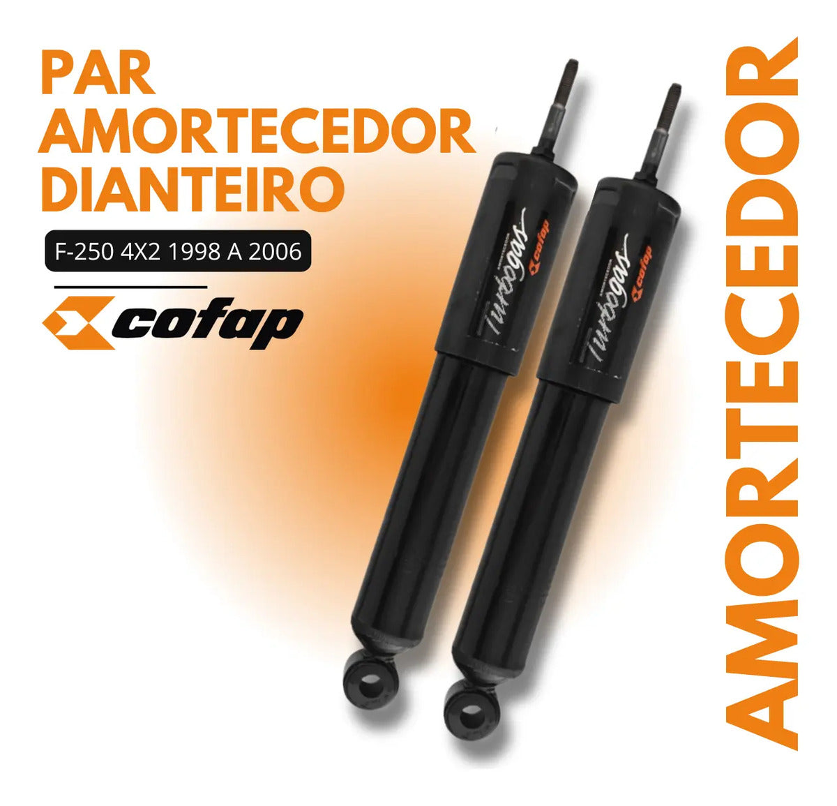 Par Amortecedor Dianteiro F250 1998 Ao 2006 Turbogaz Cofap
