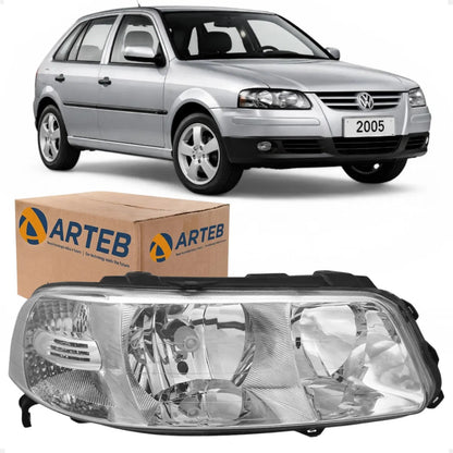 Farol Cromado Duplo Gol G3 1999 00 01 02 03 2004 2005 Arteb