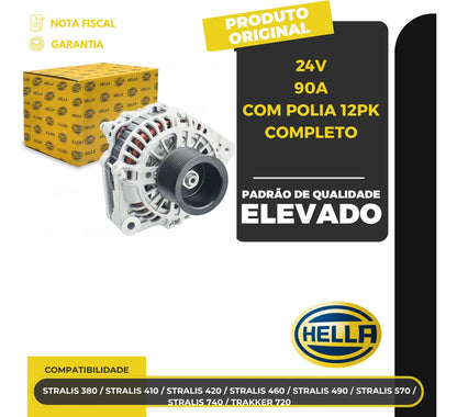 Alternador Stralis 380 410 420 460 Trakker 720 24v 90a  12pk