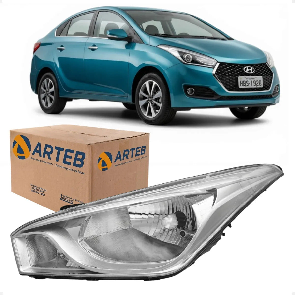 Farol Moldura Metalizada Hb20 Hb20s 2012 A 2019 Arteb