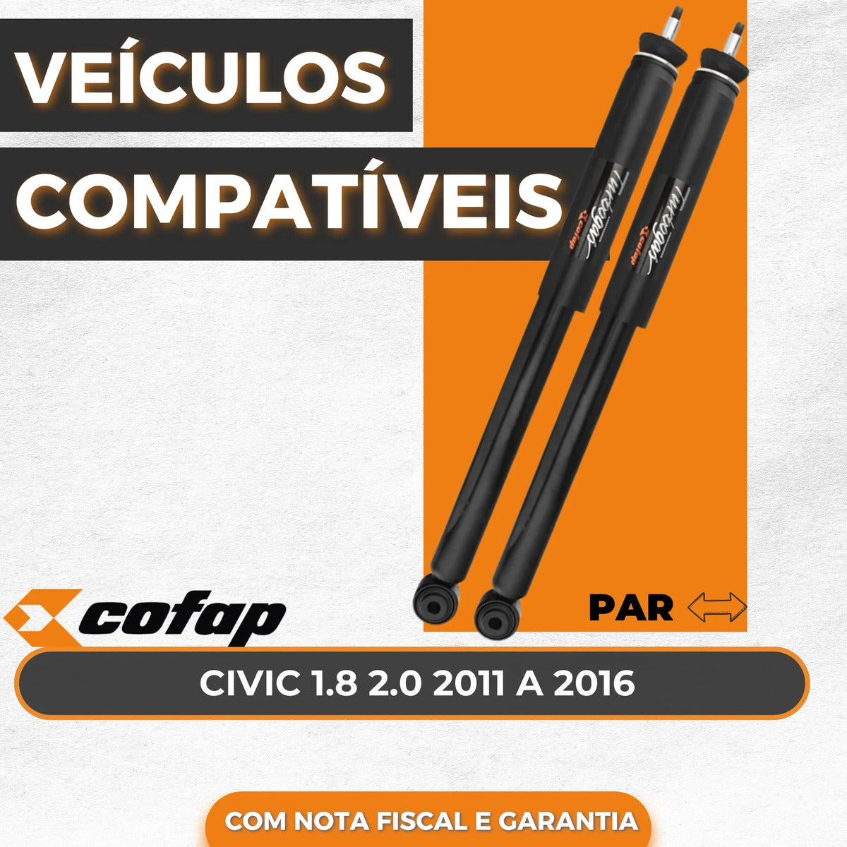 Par Amortecedor Traseiro New Civic 11/16 Cofap Gb48248