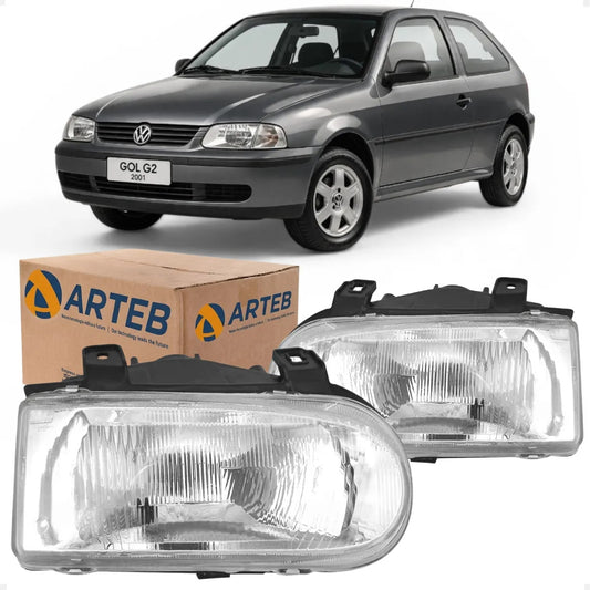 Farol Gol G2 1994 A 2005 Máscara Cromada Carcac Preta Arteb