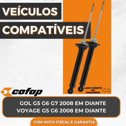 Par Amortecedor Traseiro Cofap Gol G5 A G7 2008 Em Diante