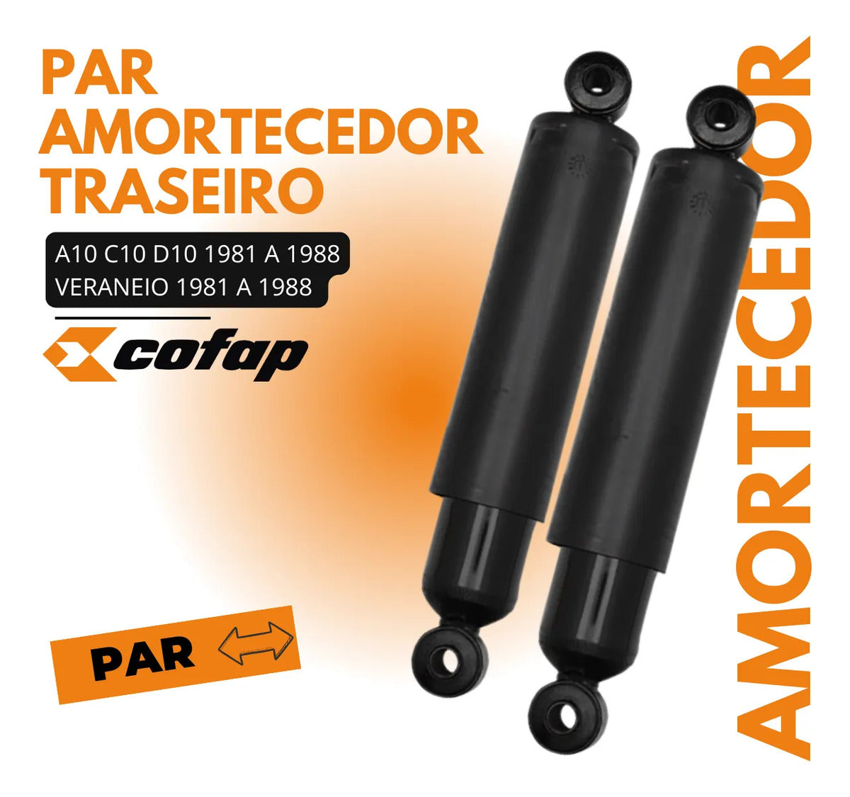 Par Amortecedor Traseiro Veraneio 1981 A 1988 Cofap 04201141