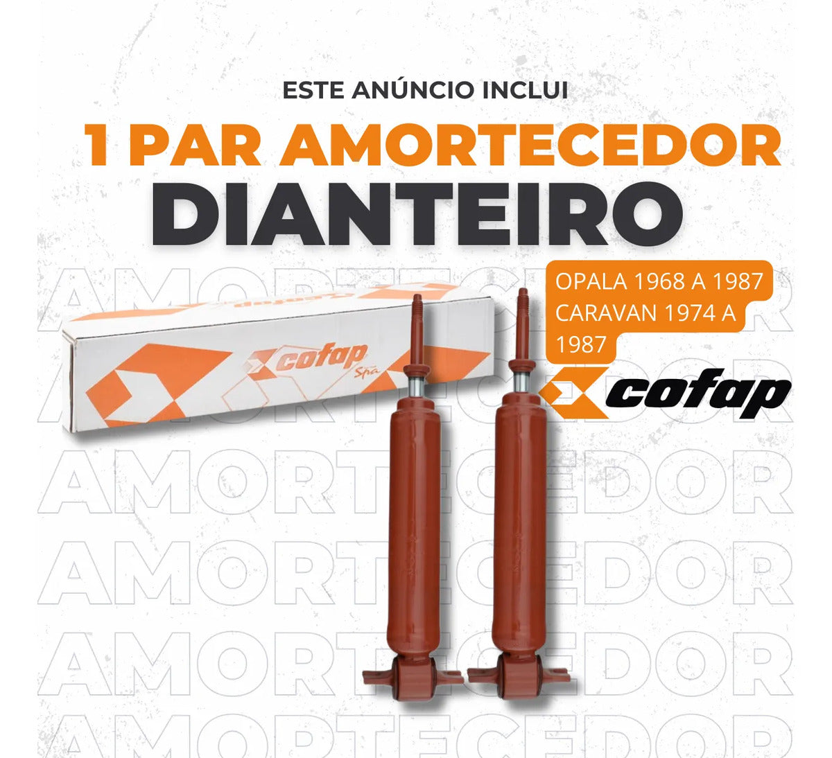 Par Amortecedor Dianteiro Caravan 1974 A 84 85 86 1987 Cofap