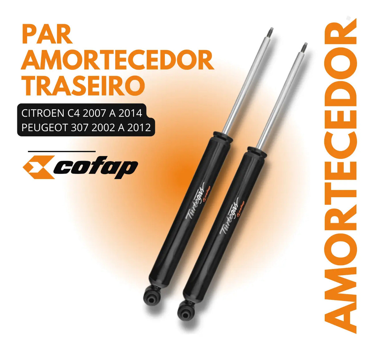Par Amortecedor Traseiro Peugeot 307 (todos) Cofap Gl13081