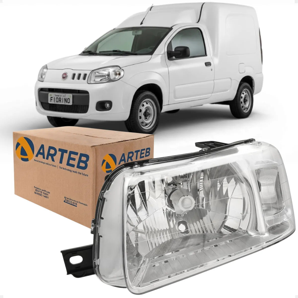Farol Fiat Uno Fiorino 04 05 06 07 08 09 10 11 12 2013 Arteb