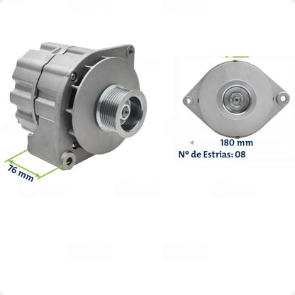 Alternador Cargo Vw 1990 A 2006 12v 65a Com Polia 8pk