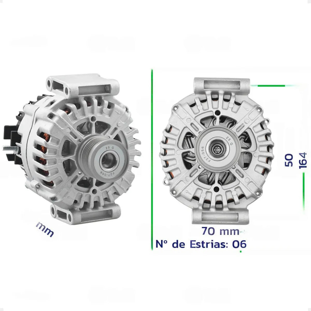 Alternador Sprinter 180a 12v Com Polia 6pk Pilotado