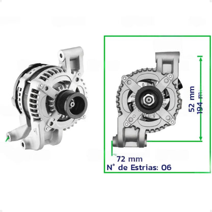 Alternador Ecosport Focus Mondeo 2.0 2004 Até 2021 12v 150a