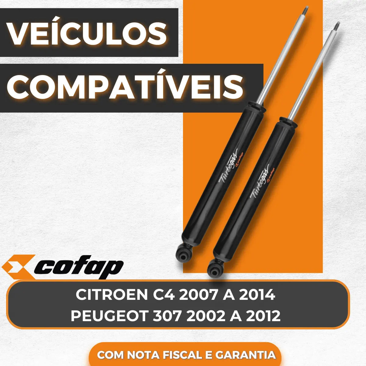 Par Amortecedor Traseiro Peugeot 307 (todos) Cofap Gl13081