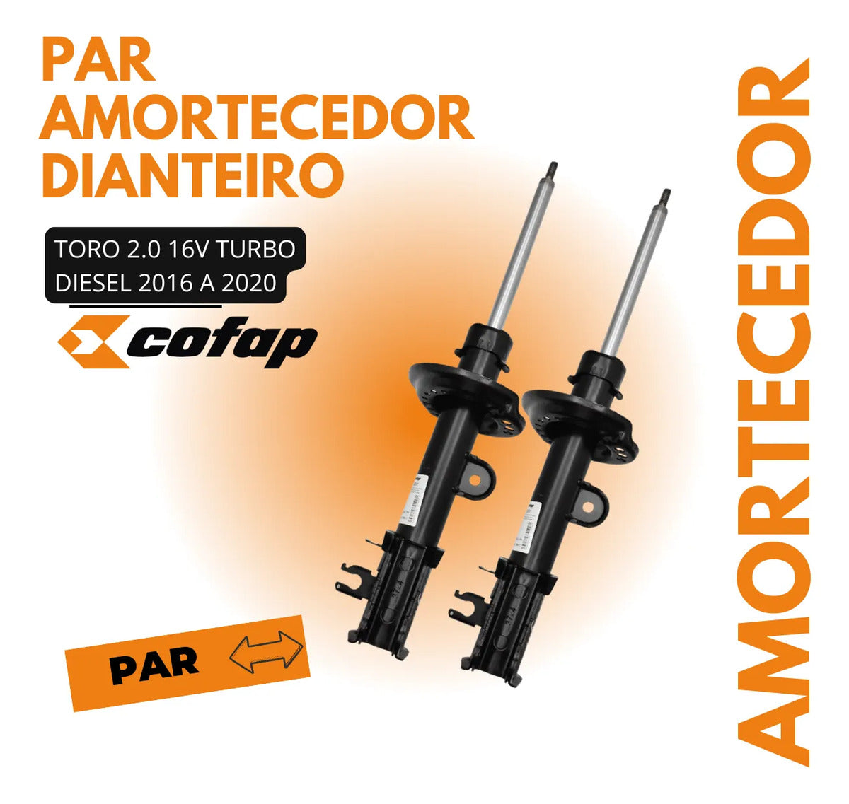 Par Amortecedor Dianteiro Toro 2.0 Flex/diesel Cofap