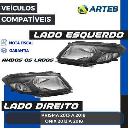 Farol Máscara Negra Prisma 2013 14 15 16 17 18 2019 Arteb