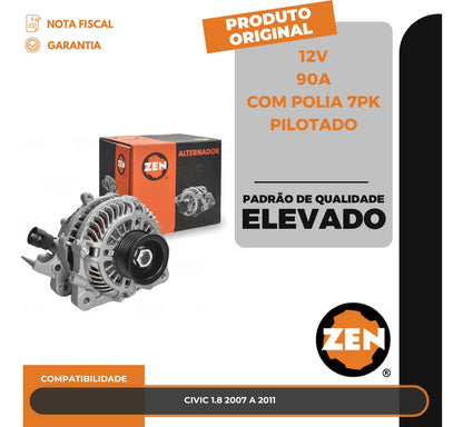 Alternador Civic 1.8 2007 A 2011 12v90a 7pk Pilotado