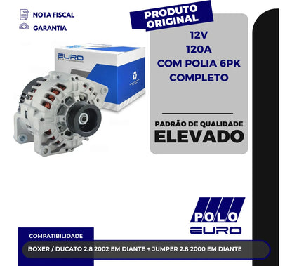 Alternador Boxer Ducato Jumper 2.8 2000 Em Diante 12v 120a