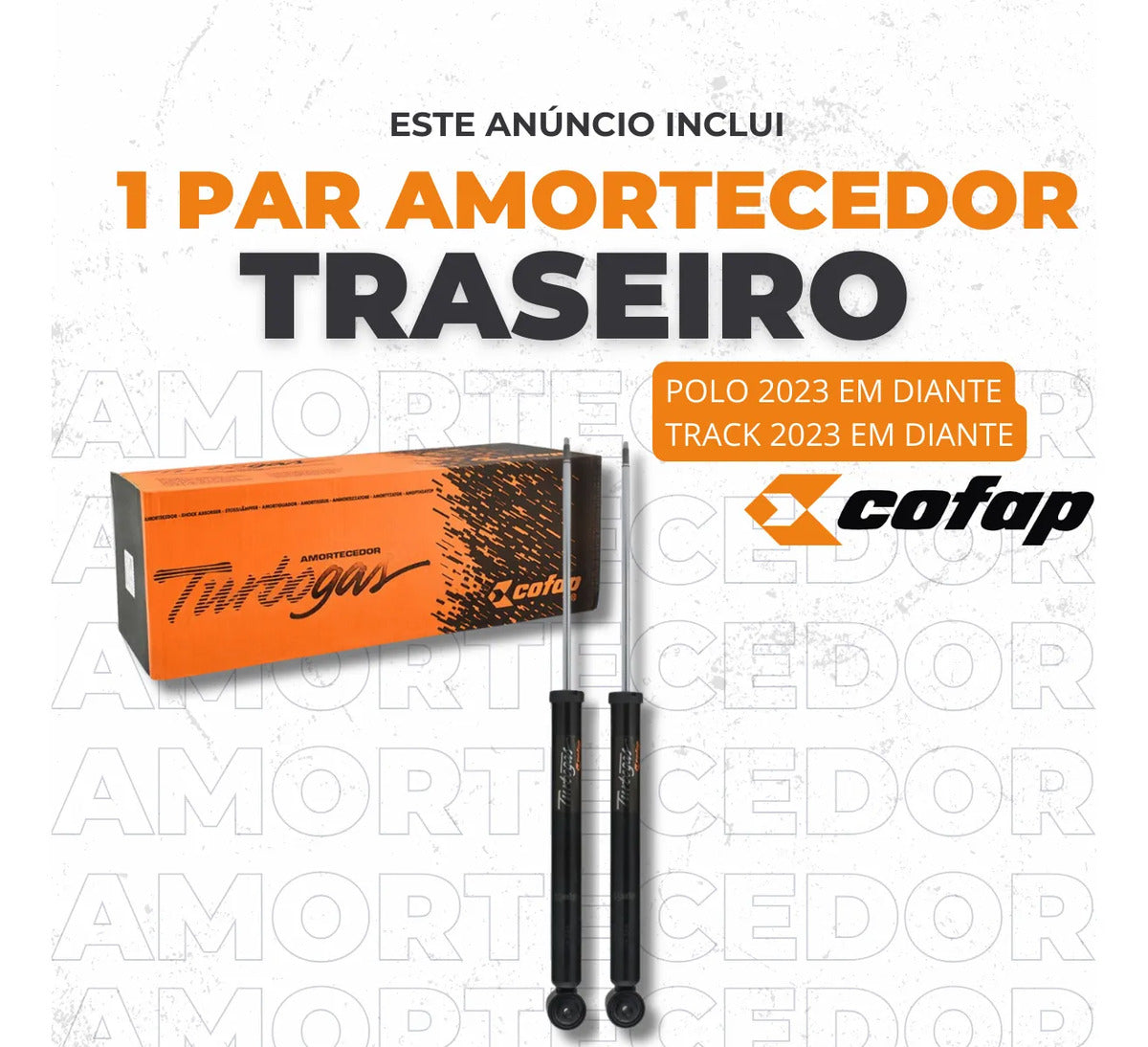 Par Amortecedor Traseiro Polo 1.0 Mpi Track Cofap