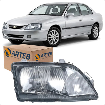 Farol Vidro H4 C/ Auxiliar H1 Gm Omega 1992 A 97 1998 Arteb