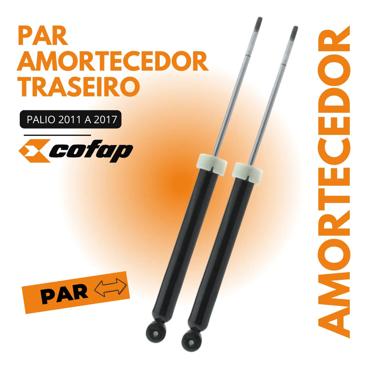 Par Amortecedor Traseiro Cofap Novo Palio 2011 A 2017