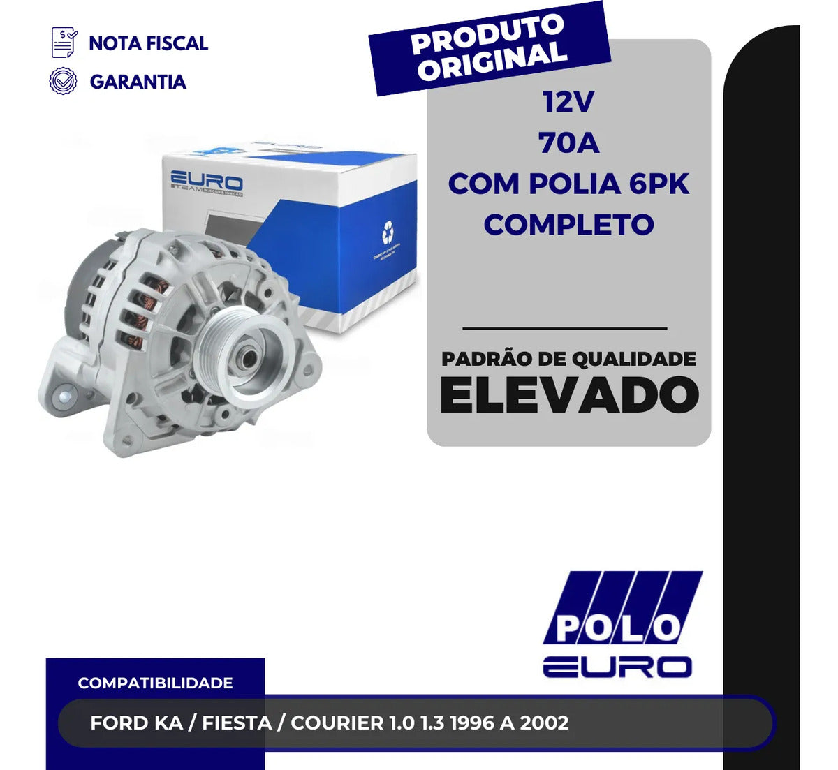 Alternador Fiesta Ka Courier 1.0 1.3 1997-1999 - Euro 70129