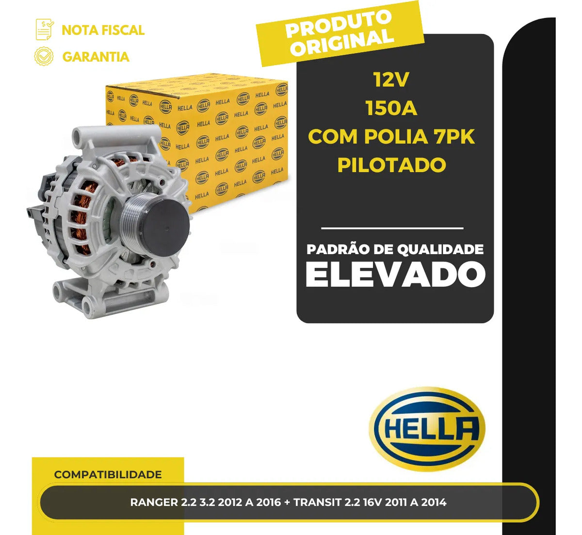 Alternador Ranger 2.2 3.2 Transit 2.2 2011 A 2016 12v 150a