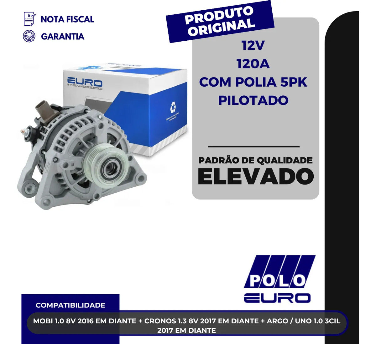 Alternador Mobi Argo Uno Cronos 1.0 1.3 2016 Em Diante 12v
