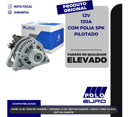 Alternador Mobi Argo Uno Cronos 1.0 1.3 2016 Em Diante 12v