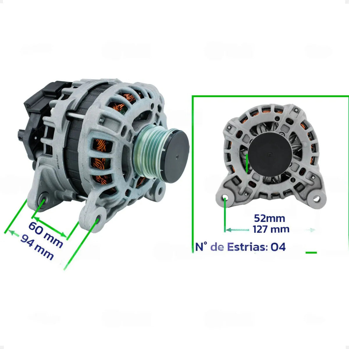 Alternador Renault Kwid 1.0 90a 2017 Com Polia 4pk