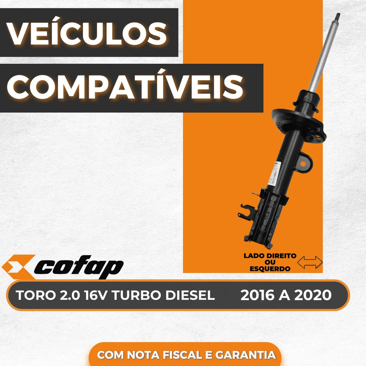 Amortecedor Dianteiro Esquerdo Toro 2.0 Flex/diesel Cofap