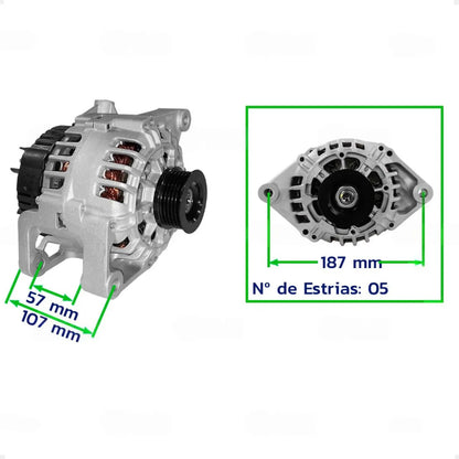 Alternador Astra Corsa S10 Blazer 1.8 2.0 2.4 12v 100a 6pk