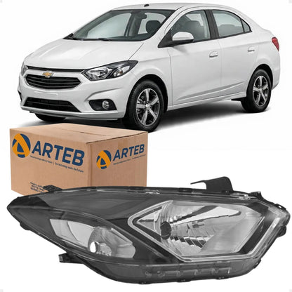 Farol H4 Mascara Negra Prisma Ltz Onix 2017 A 2019 Arteb