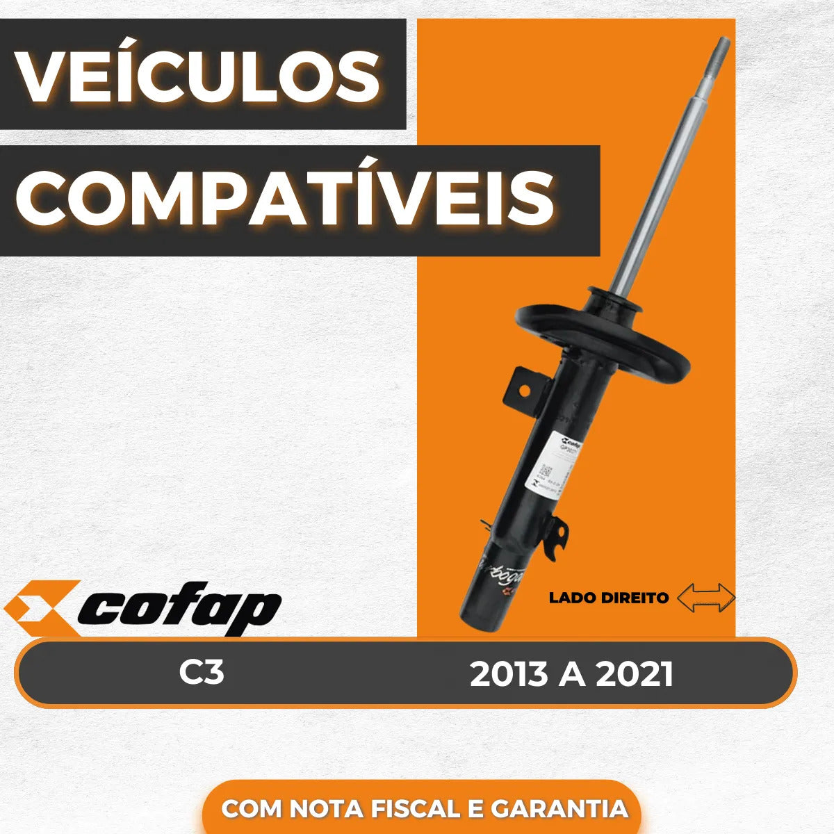 Amortecedor Dianteiro Direito C3 2013 A 2021 Manual Cofap