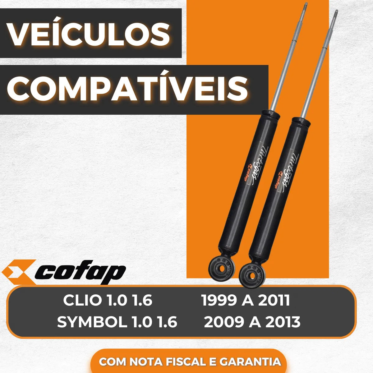 Par Amortecedor Traseiro Renault Clio 1.0 1.6 Original Cofap