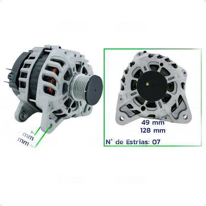Alternador Renault Duster 2.0 Após 2014 12v 120a Polia 7pk