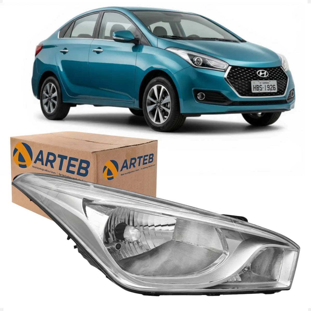 Farol Moldura Metalizada Hb20 Hb20s 2012 A 2019 Arteb