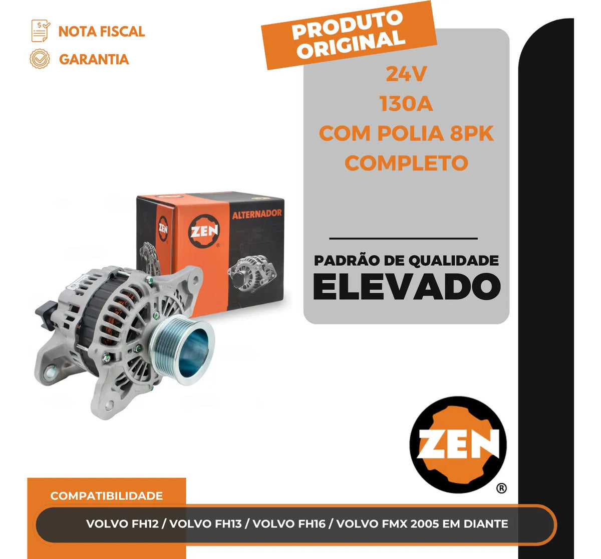 Alternador Volvo Fh12 Fh13 Fh16 Fmx 2005 Em Diante 24v130a