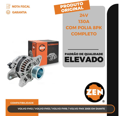 Alternador Volvo Fh12 Fh13 Fh16 Fmx 2005 Em Diante 24v130a